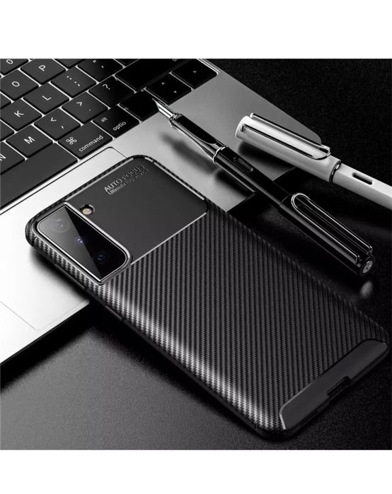 Husa Carbon Case Samsung S22/S23/S24/S25 Plus Ultra Slim Neagra 0,5MM