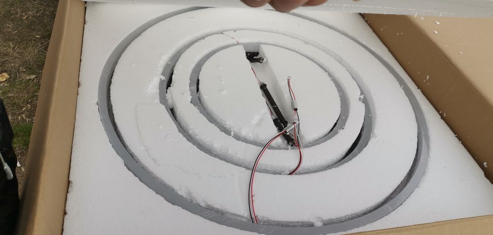 LED невисящи рингове 5бр+основа 140W дистанционно - бял, кафе, златист