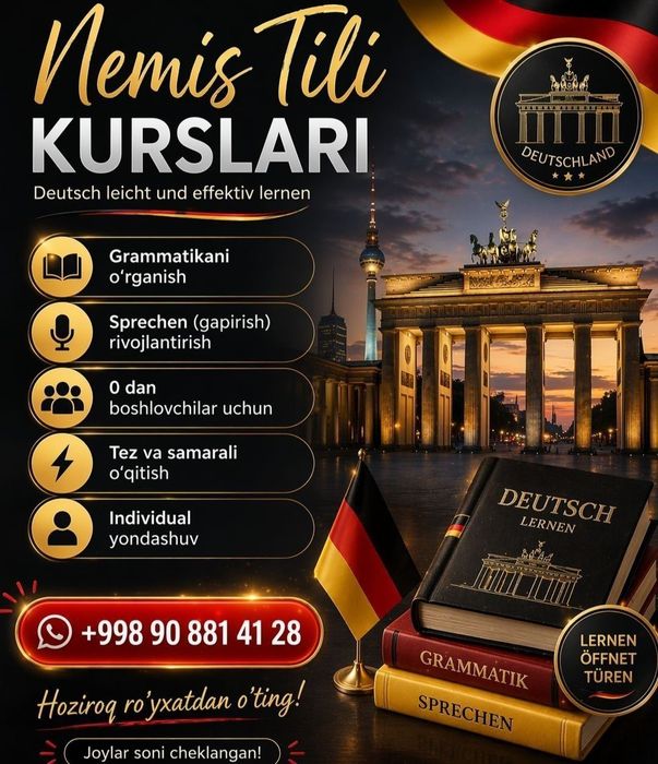 Nemis tili kurslari SKIDKA narxlarda ( online va offline)