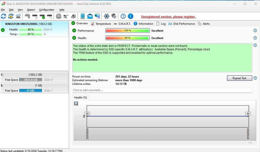 SSD Kingston NV2 2 TB PCI Express 4.0 x4 M.2 2280.