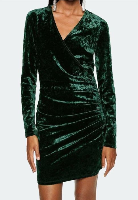 Rochie verde MNG (marimea S)  din catifea