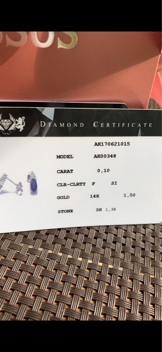 Обици бяло злато, диаманти и сапфири