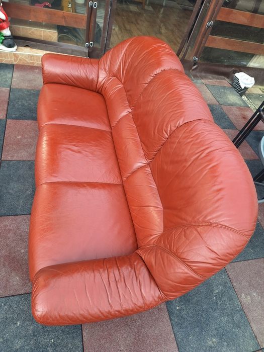 Canapea piele naturală + fotoliu