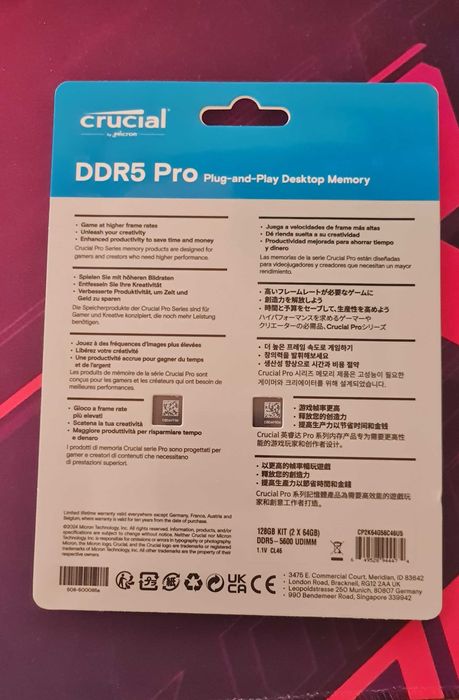 Crucial Pro ddr5 128gb (2x64) RAM CP2K64G56C46U5