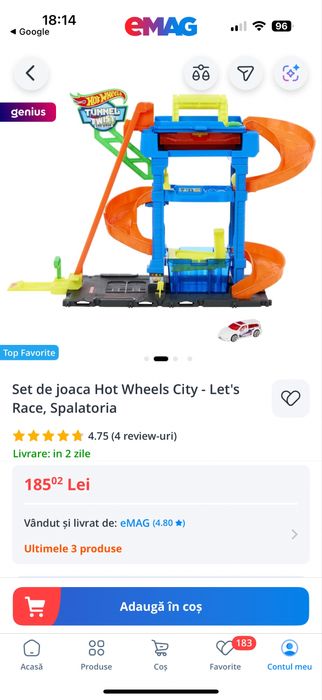 Set de joaca Hot Wheels City - Let's Race, Spalatoria