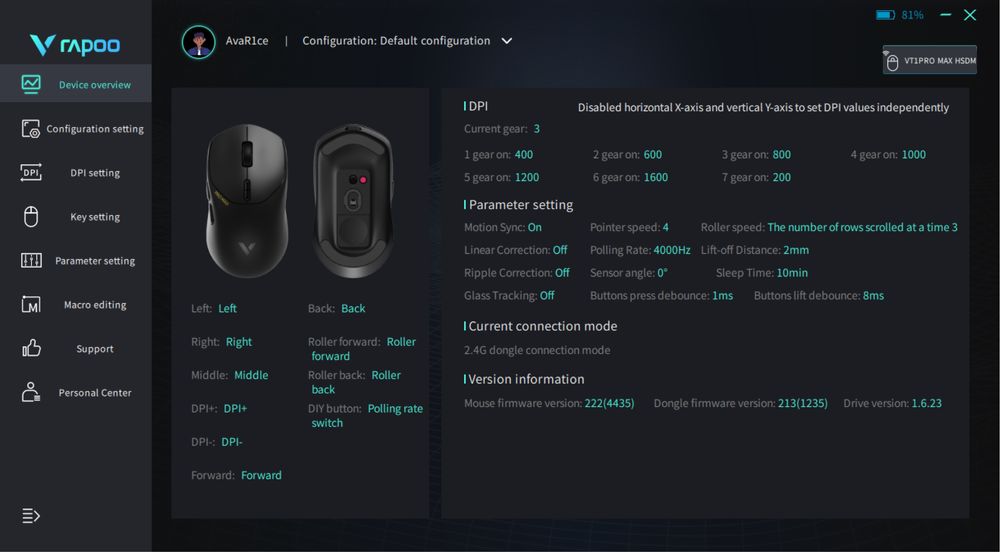 Продам мышку Rapoo VT1 Pro Max