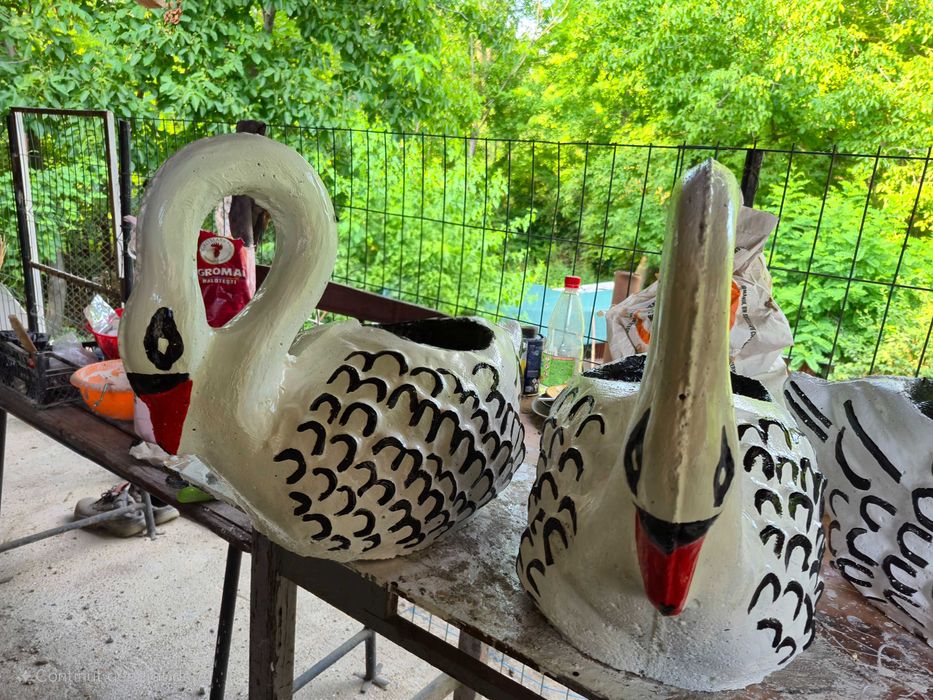 Vand decor ghiveci lebada