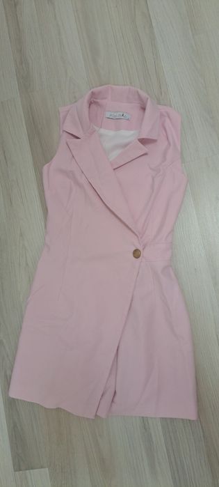 Рокля-гащеризон , елегантна рокля в сив цвят