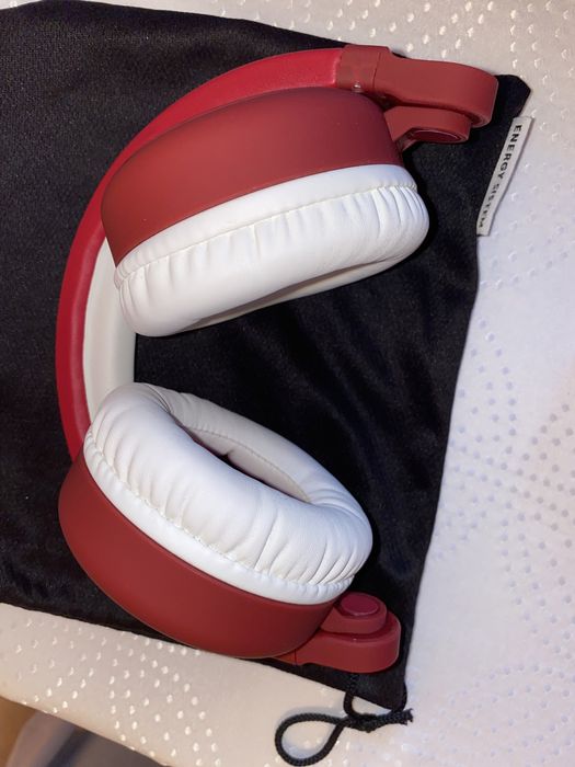 Casti wireless bluetooth alb/grena noi