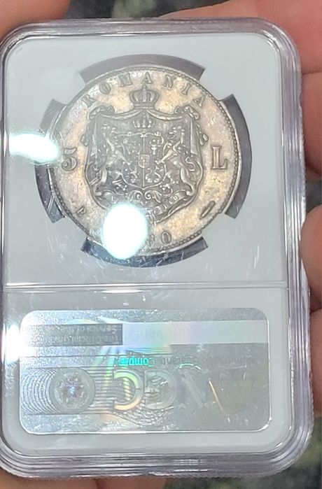 Moneda 5 lei 1880 Gradata NGC XF45 bani vechi