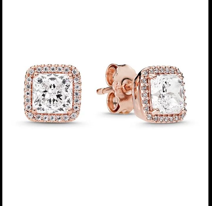 Обеци rose gold по модел на Pandora