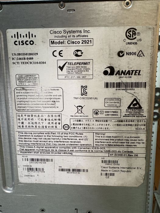 Маршрутизатор cisco 2921