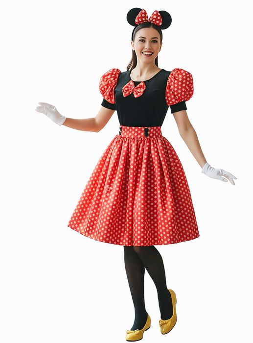 Costum Minnie mouse adult, deluxe fabricat în România ,rochie carnaval