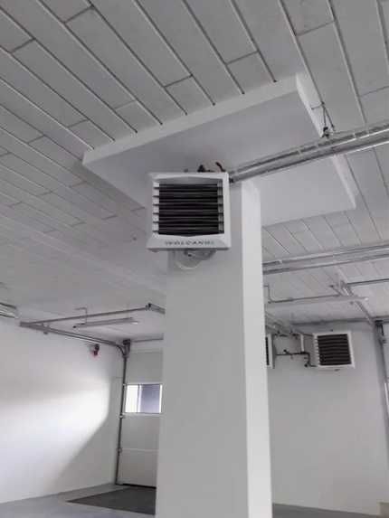 Тепловентилятор VOLCANO эффективен для обогрева складов, цехов