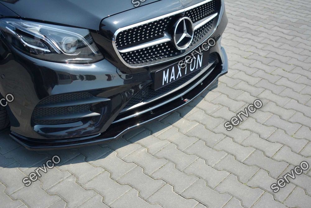 Prelungire splitter bara fata Mercedes E Class W213 Coupe C238 pachet Amg Line 2017- v1 - Maxton Design