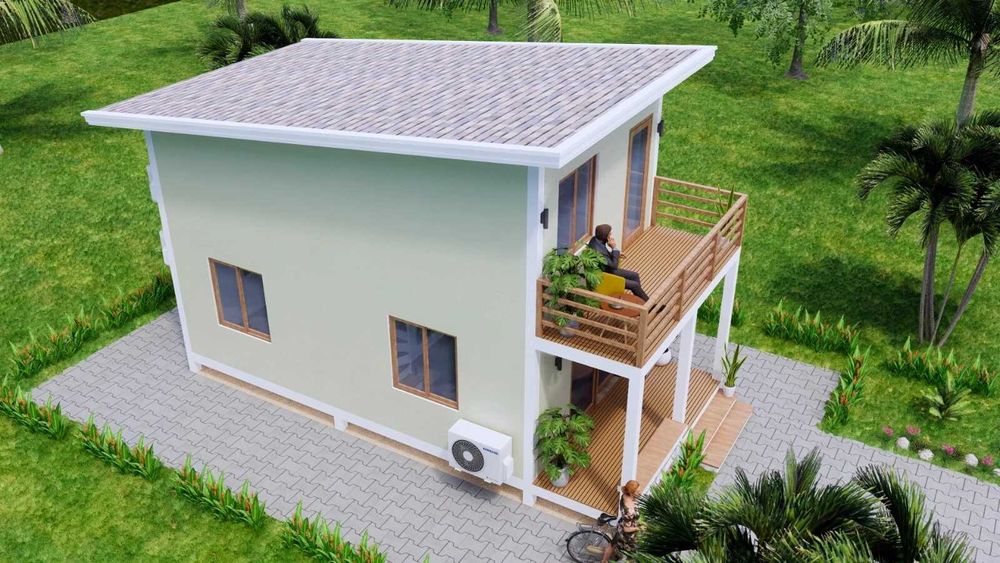 НА ИЗПЛАЩАНЕ - Двуетажна сглобяема къща с 2 спални, 56 кв. м