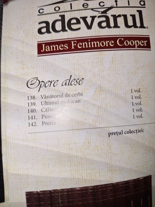 Colectia Adevarul de lux - James Fenimore Cooper ( 5 vol)