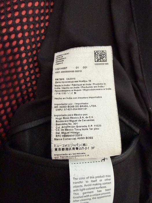 Оригинално кожено яке BOSS Hugo Boss – естествена кожа, размер 52 (L-XL), черно