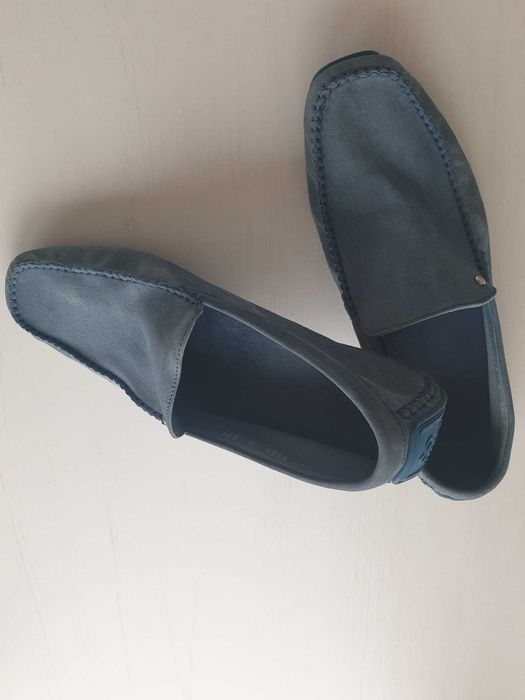 Мъжки мокасини Aldo Brue - естествен велур, Made in Italy.