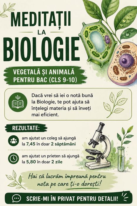 Meditatii la Biologie vegetala si animala pentru BAC (clasa 9-10)