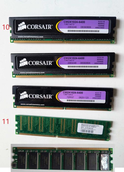 SDRAM, DDR1, DDR2, DDR3 (във форм фактори DIMM и SO-DIMM).