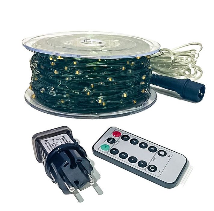 Гирлянда роса 100 метровая проволочная от сети