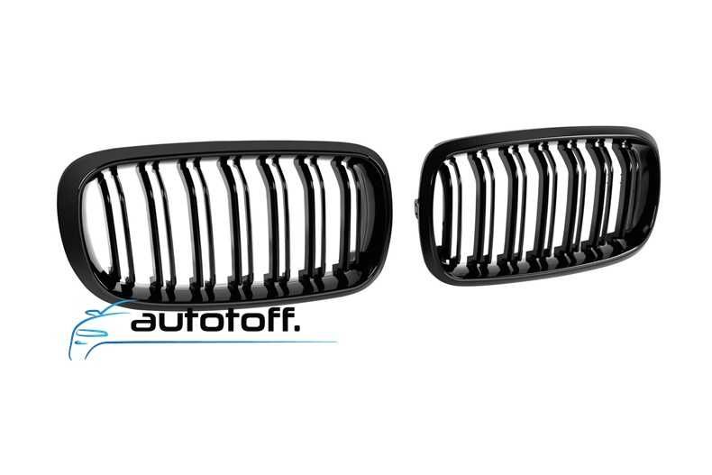 Grile duble iluminate compatibile cu BMW X5 F15 (15-19) Negru lucios cu LED