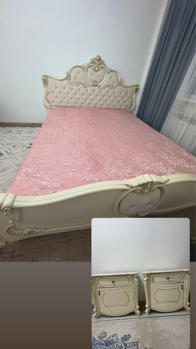 Спальная Кровать с тумбой