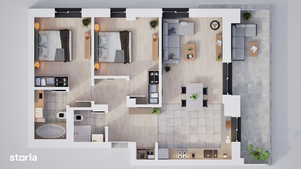 Apartament in cartier privat cu spații verzi si parcare