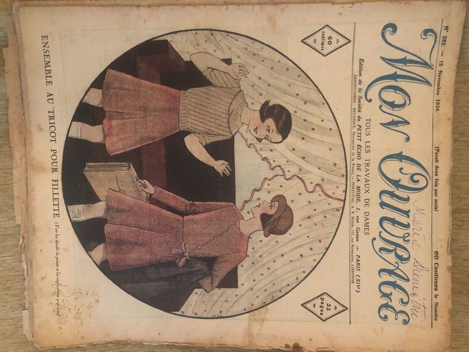 Vand 36 reviste moda frantuzesti "MON OUVRAGE" din anii 1935, 10 ron/buc