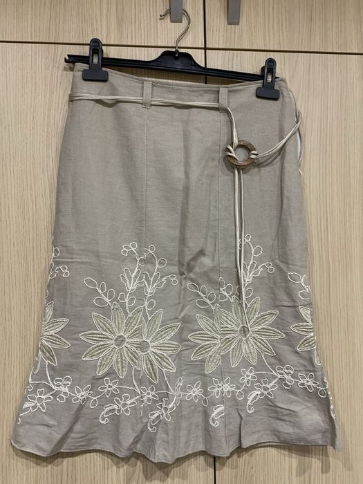 Лятна свеба ленена пола, размер 40, с колан