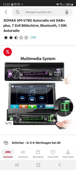 СД XOMAX XM-V780 Autoradio mit DAB+ plus, 7 Zoll Bildschirm, Bluetooth