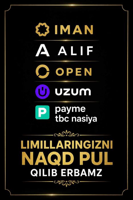 Limitlaringiz naqd pul korinishida bir zumda