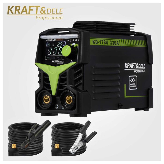 Инверторен електрожен KRAFT&DELE , 20–330 A, MMA, TIG LIFT, с дисплей