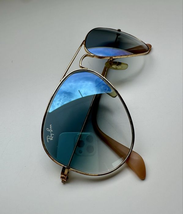 Ray Ban RB3025 aviator 55мм/светло син градиент/Made in Italy