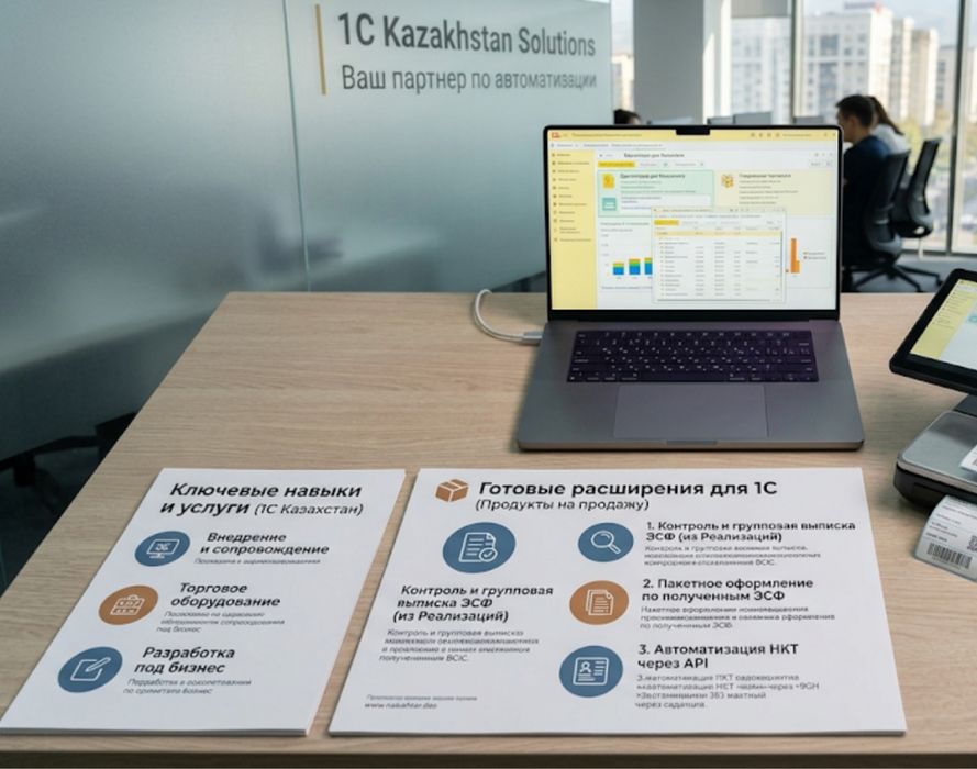 Программист 1С Казахстан | Настройка, доработка, ЭСФ, НКТ