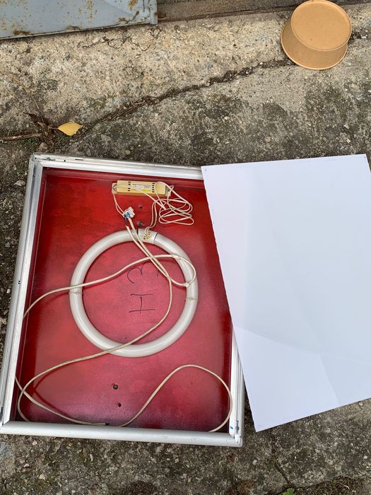 Reclama luminoasa interior fast-food. Meniu bord fast-food