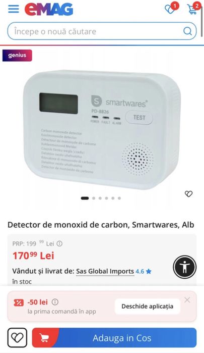 alarmă de monoxid de carbon