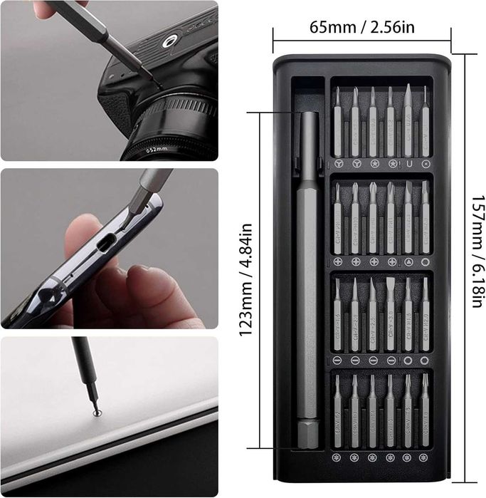 Set surubelnita de precizie 24-in-1 cu 24 capete magnetice diferite