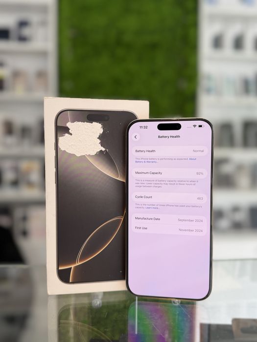 **ATSGSM.RO**iPhone 16 Pro Max 256Gb Natural /Baterie92%/Fact+Gar 12 luni