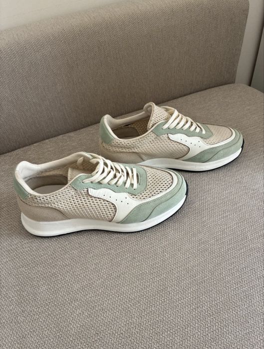 Pantofi casual din panza si piele intoarsa