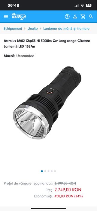 Lantrena profesionala de vanatoare ASTROLUX 16000 lumeni  MF02