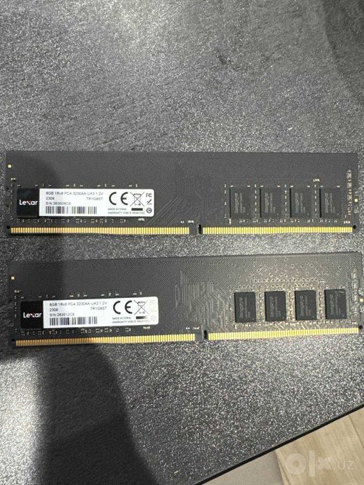 Срочно продам оперативку DDR4 Lexar 8GB 3200 Mhz 2 штуки