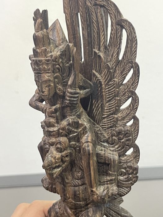Statueta sculptată manual anul 1880-1920 ,vishnu garuda krishna