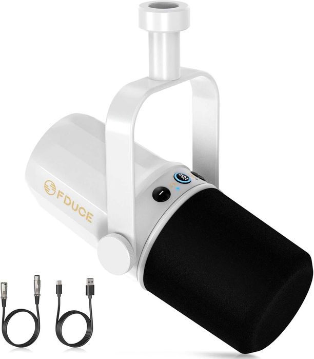 Microfon Dinamic FDUCE SL40 USB/XLR Alb - Podcast/Gaming/Studio