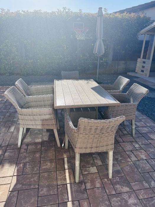 Set gradina masa si 6 scaune