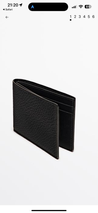 Massimo Dutti Хоризонтален кожен портфейл от естествена напа