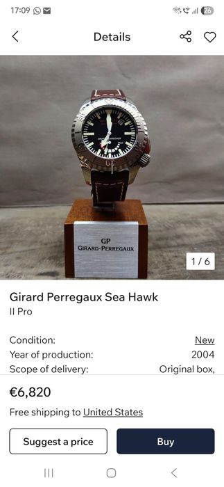 Girard Perregaux Sea Hawk II Pro 3000M manufacture cutie si acte