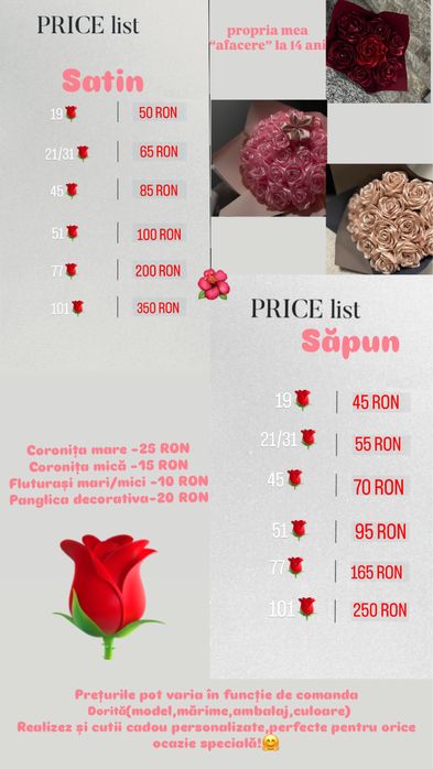 Buchete unice, handmade – satin sau săpun