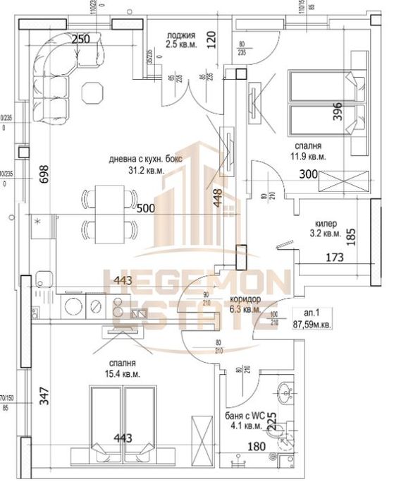 Продава се Тристаен апартамент в Варна, Цветен квартал - 100 кв.м за 1980 €/кв.м - Снимка #2